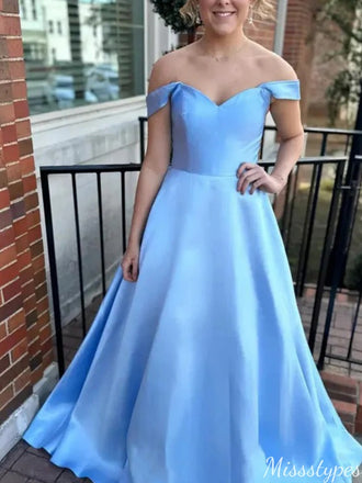 Elegant Sweetheart Off-shoulder A-line Long Prom Dress Ideas, Evening Party Dresses,ZX593