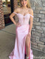 Elegant Off-shoulder Mermaid Lace Long Prom Dress Ideas, Evening Party Dresses,ZX598