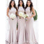 Elegant Bateau Sleeveless Satin Mermaid Girl Long Bridesmaid Dresses Online, BL103