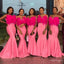 Women Unique Hot Pink Mermaid Pink Bridesmaid Dresses Online, BL82