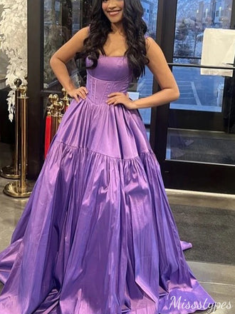 Formal Square A-line Long Prom Dress Ideas, Evening Party Dresses,ZX601