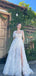 Charming Flower-Shoulder White A-Line Sweetheart Floor-Length Wedding Dresses HS11