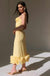 New Arrival Lemon Yellow Tea-Length Ruffle Prom Evening Dress,ZX193