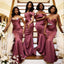 Mismatched Sexy Burgundy Soft Satin Mermaid Women Floor-Length Bridesmaid Dresses Online, BL161