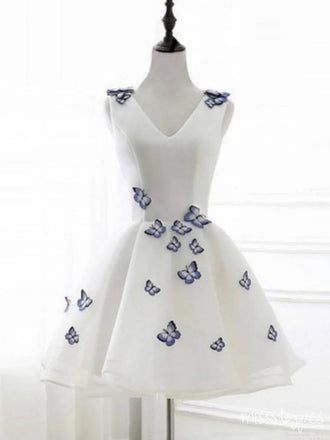 New Arrival White Appliqued Beautiful Mini Party Homecoming Dresses,HM206
