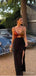 Mismatched Black Women Spaghetti Strap Sweetheart Mermaid Long Prom Evening Dress,ZX275