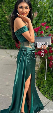 Sexy Off-shoulder tulle Mermaid Long Prom Dress Ideas, Evening Party Dresses,ZX609