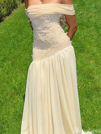 Elegant Off-shoulder tulle Sheath Long Prom Dress Ideas, Evening Party Dresses,ZX610