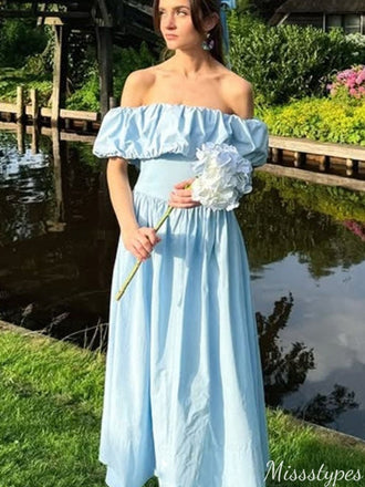 Elegant Off-shoulder A-line Long Prom Dress Ideas, Evening Party Dresses,ZX612