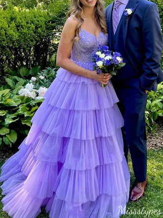 Elegant Spaghetti Strap V-neck Lace A-line Long Prom Dress Ideas, Evening Party Dresses,ZX613