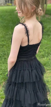 Gorgeous Spaghetti Strap V-neck A-line Long Prom Dress Ideas, Evening Party Dresses,ZX614