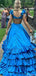 Unique V-neck Asymmetric A-line Long Prom Dress Ideas, Evening Party Dresses,ZX616