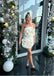 Luxurious White Flower Strapless Women Mini Party Homecoming Dresses,HM241