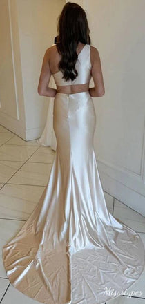 Elegant One-Shoulder Mermaid  Long Prom Dress Ideas, Evening Party Dresses,ZX515