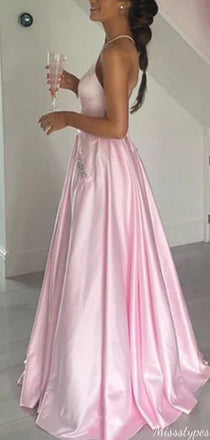 Elegant Unique A-line Long Prom Dress Ideas, Evening Party Dresses,ZX621
