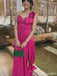 Elegant One-shoulder Notched A-line Long Prom Dress Ideas, Evening Party Dresses,ZX622