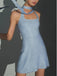 Sparkly Halter Sky-Blue Bodycon Women Mini Party Homecoming Dresses,HM267