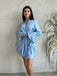 Blue Full Sleeve Ruffle Cozy Lady New Arrival Homecoming Dresses,HM105