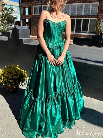 Formal Strapless A-line Long Prom Dress Ideas, Evening Party Dresses,ZX632