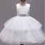 White Appliqued Ball Gown Beading Tulle Empire A-Line Little Flower Girl Dresses, ET48