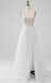 Off Shoulder Side Slit Round-Neck A-Line Fashion Wedding Dresses,HS77