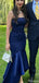 Formal Straight Across Strapless Mermaid Long Prom Dress Ideas, Evening Party Dresses,ZX636
