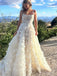 White Princess With Trailing Appliqued Spaghetti Strap Long Fashion Wedding Dresses,HS98