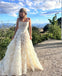 White Princess With Trailing Appliqued Spaghetti Strap Long Fashion Wedding Dresses,HS98