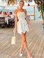 Unique New White Bodycon Strapless Mini New Arrival Homecoming Dresses,HM143