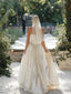 Women Simple Empire Spaghetti Strap Beige Long Fashion Wedding Dresses,HS110