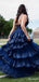Elegant One-shoulder Lace A-line Long Prom Dress Ideas, Evening Party Dresses,ZX638
