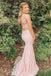 Sexy Pink Mermaid Side Slit Long Prom Dress Ideas, Evening Party Dresses,ZX451