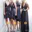 Women Mismatched Black Soft Satin Sexy Bridesmaid Dresses Online, BL79