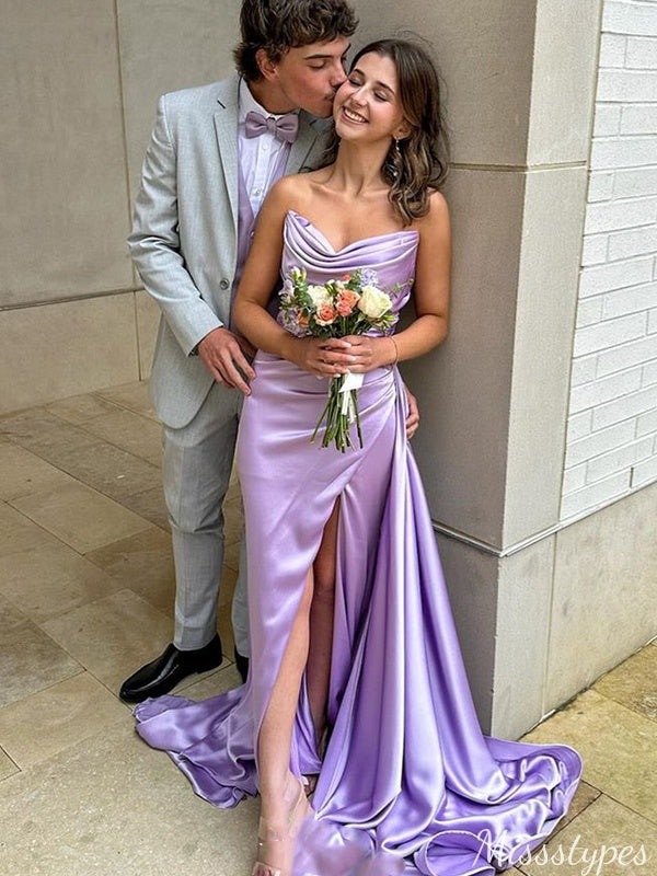 Elegant V-neck Mermaid Long Prom Dress Ideas, Evening Party Dresses,ZX642
