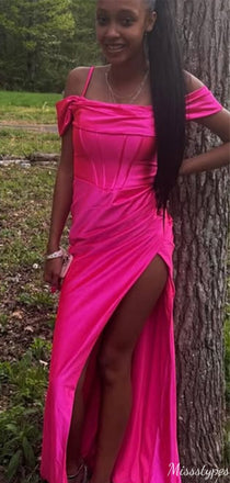 Elegant Spaghetti Strap Off-shoulder Mermaid Long Prom Dress Ideas, Evening Party Dresses,ZX643