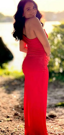 Formal One-shoulder Mermaid Long Prom Dress Ideas, Evening Party Dresses,ZX644