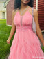 Elegant Spaghetti Strap A-line Long Prom Dress Ideas, Evening Party Dresses,ZX645