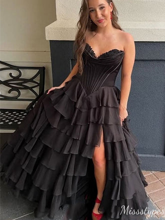 Sexy Strapless Sweetheart A-line Long Prom Dress Ideas, Evening Party Dresses,ZX647