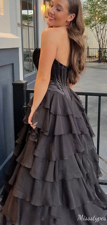 Sexy Strapless Sweetheart A-line Long Prom Dress Ideas, Evening Party Dresses,ZX647