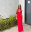 Sexy Red Mermaid V-neck Long Prom Dress To Impress, Evening Party Dresses,ZX435