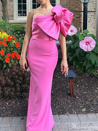 Unique One-shoulder Mermaid Long Prom Dress Ideas, Evening Party Dresses,ZX649