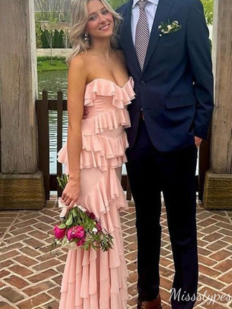 Elegant Strapless Sweetheart Sheath Long Prom Dress Ideas, Evening Party Dresses,ZX650