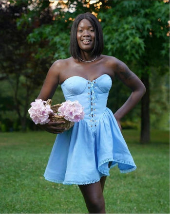 Vintage Blue Bodycon Strapless Mini New Arrival Homecoming Dresses,HM144
