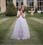 Cute Half Sleeve Floor-Length Flower Appliqued Tulle A-Line Princess Cute Little Flower Girl Dresses, ET62