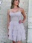 Purple Pretty Women Ruffle Strapless Mini New Arrival Homecoming Dresses,HM159