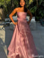 Gorgeous Straight Across Strapless A-line Long Prom Dress Ideas, Evening Party Dresses,ZX657