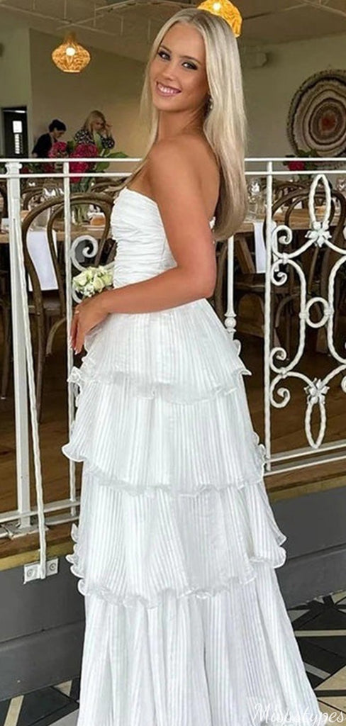 Elegant Straight Across Strapless A-line Long Prom Dress Ideas, Evening Party Dresses,ZX659