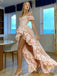 Lady Pearl Pink Off Shoulder Long Trailing Unique Evening Prom Evening Dress,ZX228