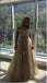 Champagne Appliqued A-Line Off Shoulder Long Women Evening Prom Evening Dress,ZX243