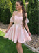 Lace Elegant Pink Word Shoulder Appliqued Empire Mini New Arrival Homecoming Dresses,HM124